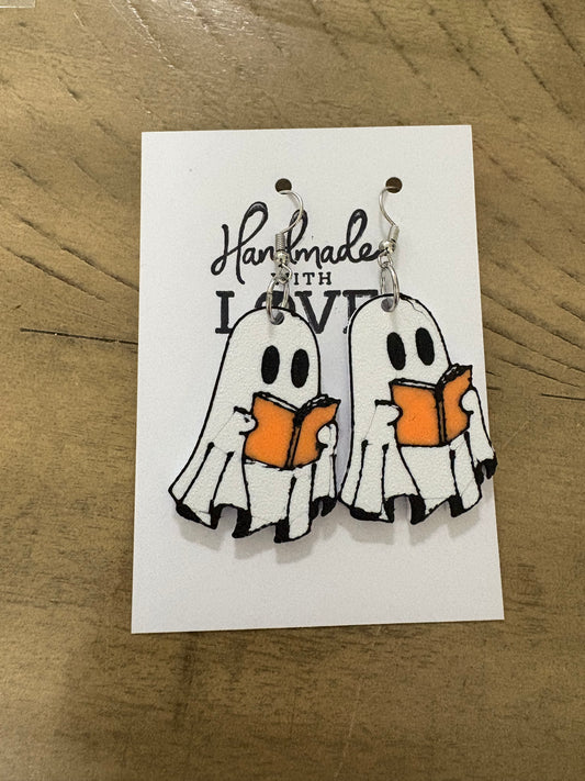 Ghost reading earrings
