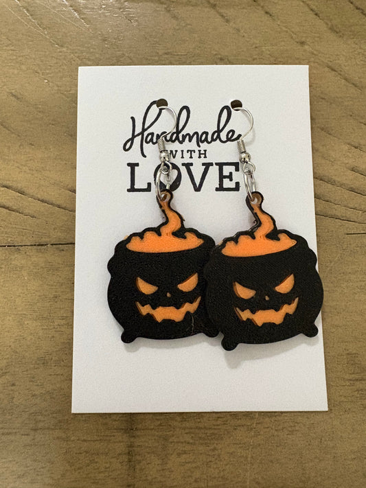 Halloween cauldron earrings