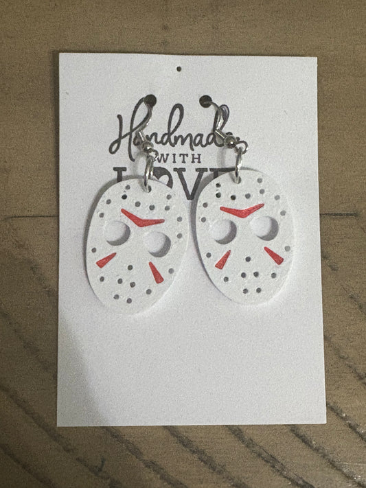 Jason mask earrings